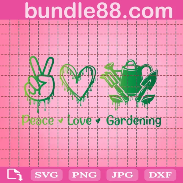 Gardening Svg, Peace Love Gardening Svg