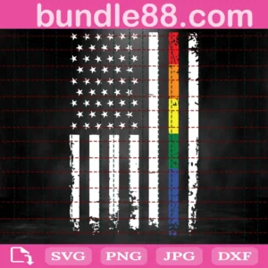 Gay Rainbow Pride Lgbt American Flag Svg