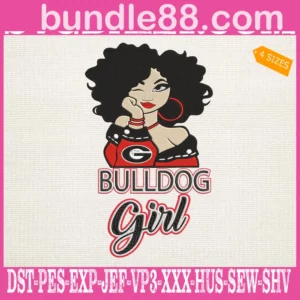 Georgia Bulldog Girl Embroidery Files