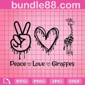 Giraffe Svg, Peace Love Giraffes Svg