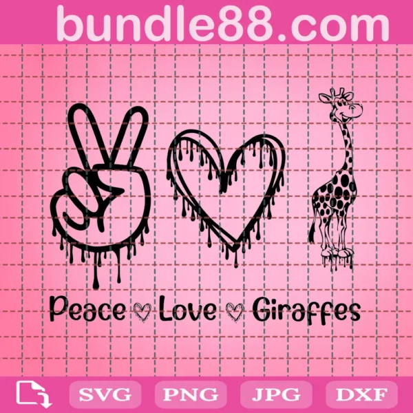 Giraffe Svg, Peace Love Giraffes Svg
