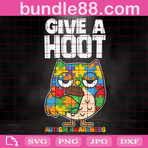 Give A Hoot Autism Awareness Svg