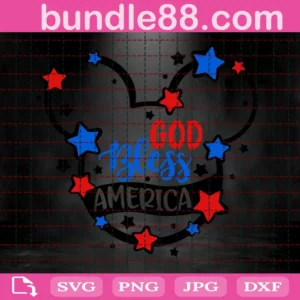 God Bless America Mickey Svg