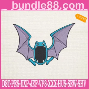 Golbat Pokemon Embroidery Design