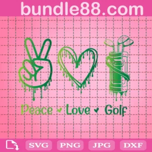 Golf Svg, Peace Love Golf Svg