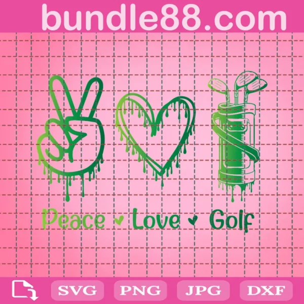 Golf Svg, Peace Love Golf Svg