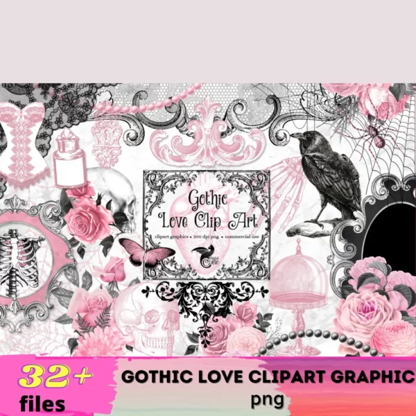Gothic Love Clipart Graphic Png
