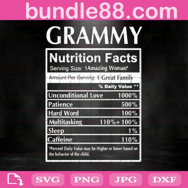 Grammy Nutrition Facts Svg