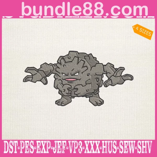 Graveler Pokemon Embroidery Design