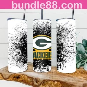 Green Bay Packers Football 20oz Skinny Tumbler