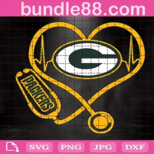 Green Bay Packers Heart Stethoscope Svg