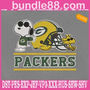 Green Bay Packers Snoopy Embroidery Files