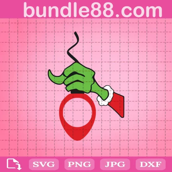 Grinch Hand Svg, Christmas Light Bulb Svg