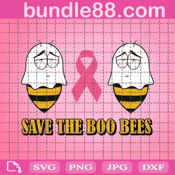 Halloween Breast Cancer Save The Boo Bees Svg