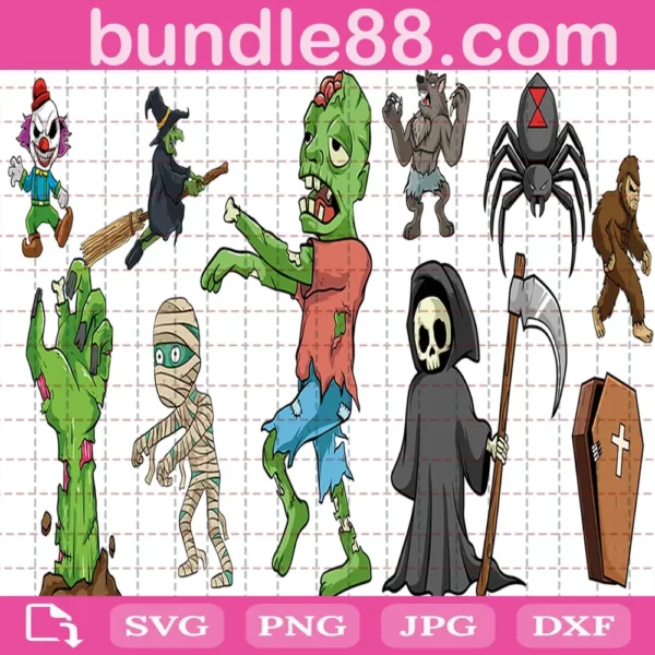 Halloween Cartoon Bundle Svg Free