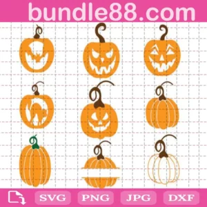 Halloween Pumpkin Face Bundle Svg Free