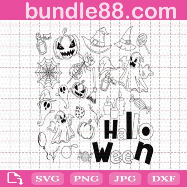 Halloween Pumpkin Ghost Bundle Svg Free