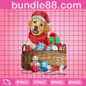 Happy Dog With Christmas Gifts Png