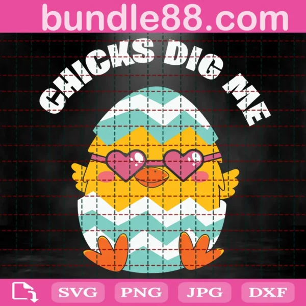 Happy Easter Chicks Dig Me Svg