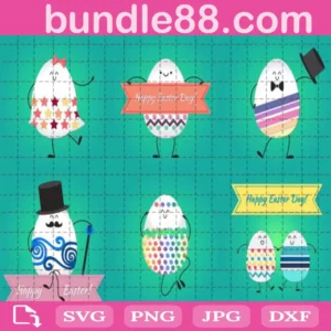 Happy Easter Eggs Bundle Svg Free