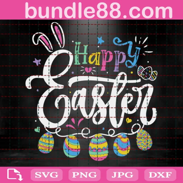 Happy Easter Eggs Svg