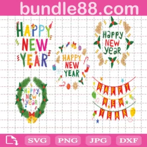 Happy New Year Bundle Svg Free