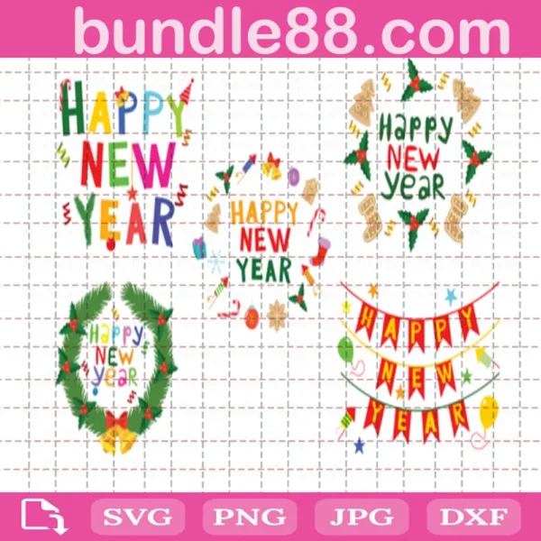 Happy New Year Bundle Svg Free