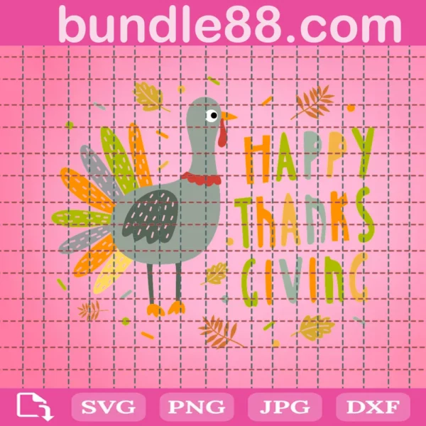 Happy Thanksgiving Autumn Turkey Svg