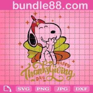 Happy Thanksgiving Snoopy Svg