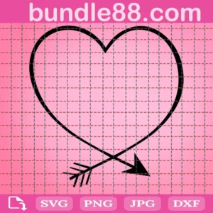 Heart Arrow Svg, Arrow With Heart Svg