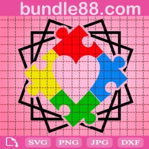 Heart Puzzle Autism Svg