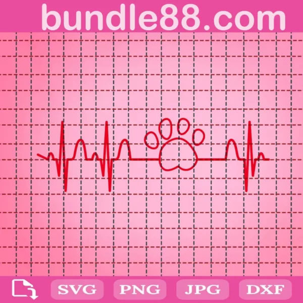 Heartbeat Dog Svg