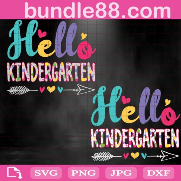 Hello Kindergarten Svg