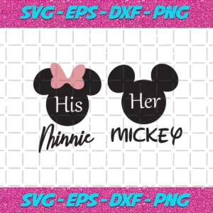 His Minnie Her Mickey Svg