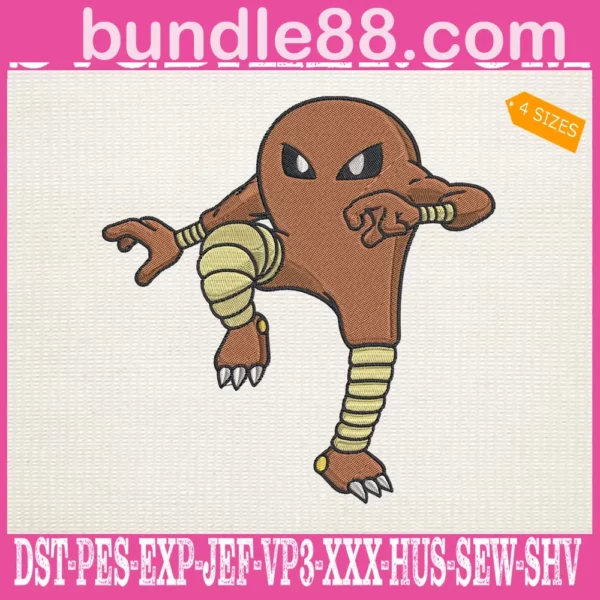 Hitmonlee Pokemon Embroidery Design