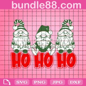 Ho Ho Ho Svg, Ho Ho Ho With Gnomies Svg