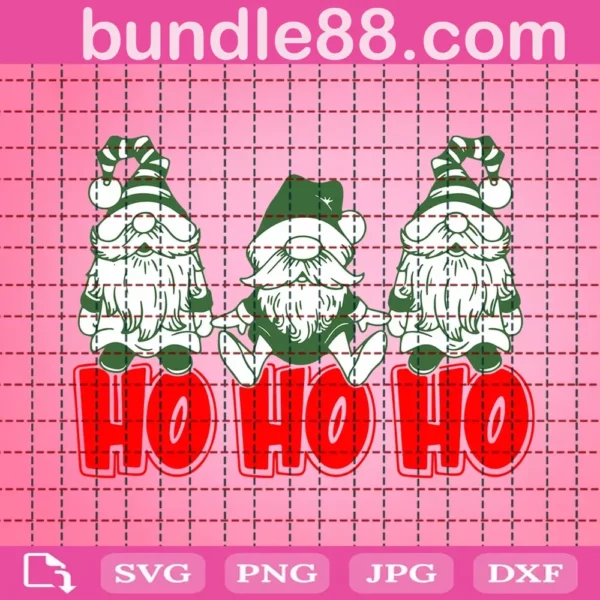 Ho Ho Ho Svg, Ho Ho Ho With Gnomies Svg