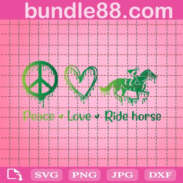 Horse Svg, Peace Love Ride Horse Svg
