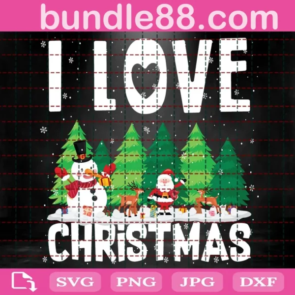 I Love Christmas Svg