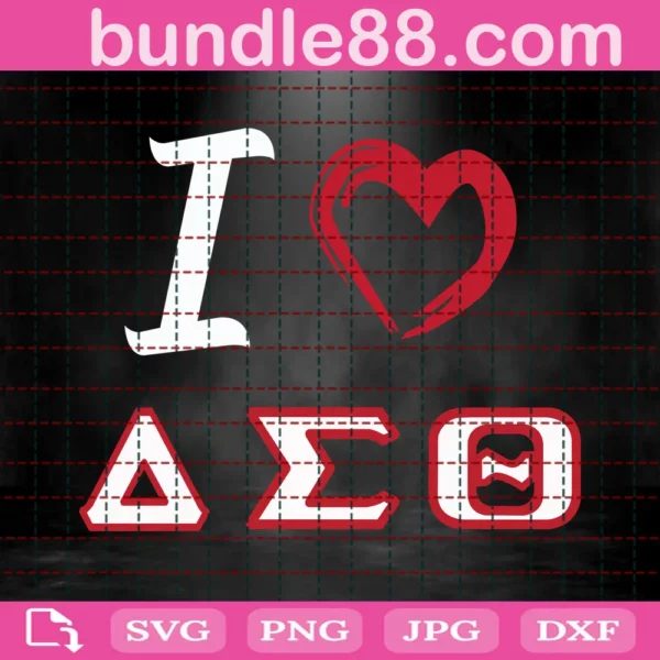 I Love Delta Sigma Theta Svg