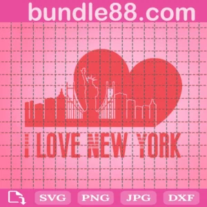 I Love New York Usa Love Heart Svg