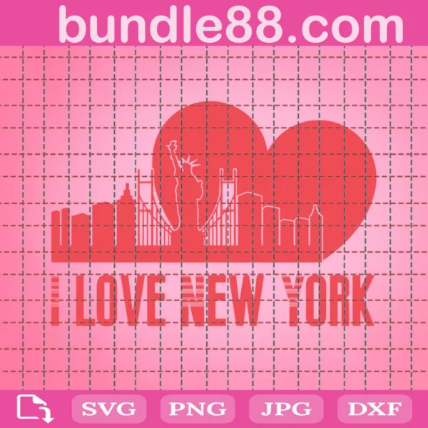 I Love New York Usa Love Heart Svg