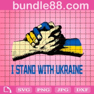 I Stand With Ukraine Shaking Hands Svg