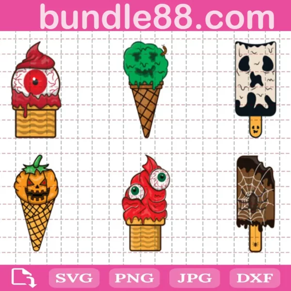 Ice Cream Halloween Svg Bundle Free