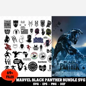 69+ Files Marvel Black Panthers Bundle Svg