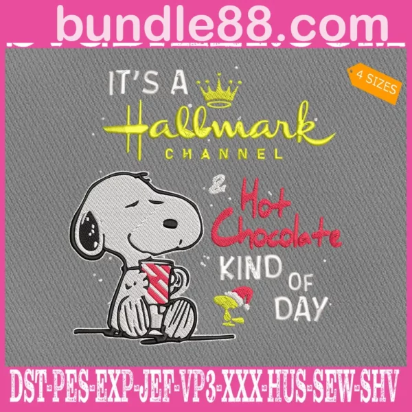 It's A Hallmark Channel Hot Chocolate Kind Of Day Embroidery Files