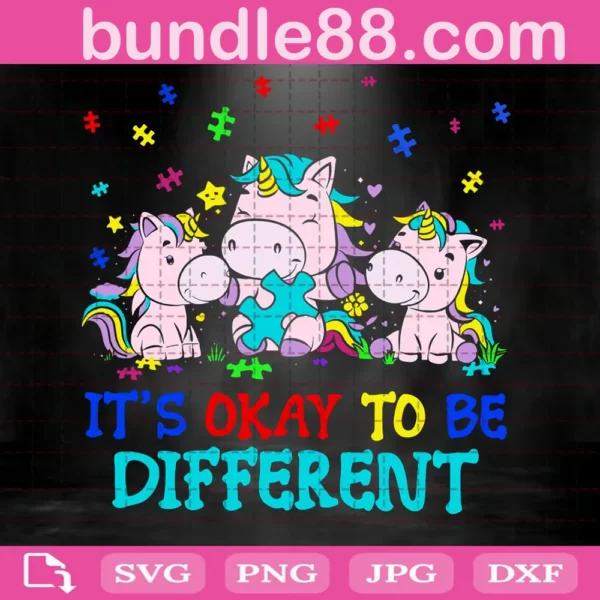 It'S Ok To Be Different Unicorn Autism Svg