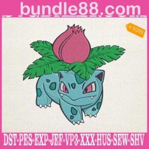 Ivysaur Pokemon Embroidery Design