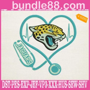 Jacksonville Jaguars Heart Stethoscope Embroidery Files