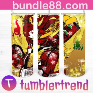 Japanese Anime Ninja Girl 20oz Skinny Tumbler